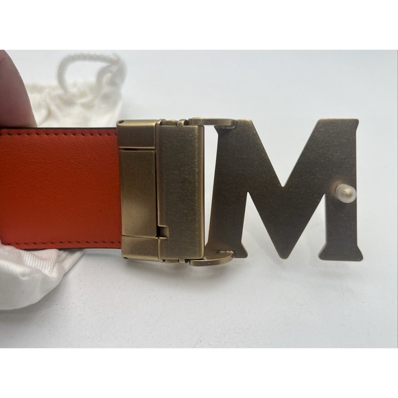 MCM Claus M Reversible Belt 39 inches In Embossed Monogram Leather. - Picture 6 of 7